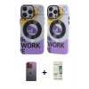 MARSİLYAN™- iPhone 12 Pro Max Kılıf Nova Doku Koleksiyonu - Siyah 20D Premium Cam Ekran Koruyucu + Neon Fosforlu Kamera Lens - TU