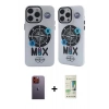 MARSİLYAN™- iPhone 12 Pro Max Kılıf Nova Doku Koleksiyonu - Siyah 20D Premium Cam Ekran Koruyucu + Neon Fosforlu Kamera Lens - TU
