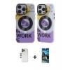 MARSİLYAN™- iPhone 12 Pro Max Kılıf Nova Doku Koleksiyonu - Siyah 34D Izgaralı Cam + Shine Kamera Lens - GD