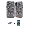 MARSİLYAN™- iPhone 12 Pro Max Kılıf Nova Doku Koleksiyonu - Siyah 34D Izgaralı Cam + Renkli Kamera Lens Koruma Cam - PE