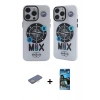 MARSİLYAN™- iPhone 12 Pro Max Kılıf Nova Doku Koleksiyonu - Siyah 34D Izgaralı Cam + Renkli Kamera Lens Koruma Cam - SI