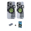 MARSİLYAN™- iPhone 12 Pro Max Kılıf Nova Doku Koleksiyonu - Siyah 34D Izgaralı Cam + Renkli Kamera Lens Koruma Cam - YL