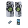 MARSİLYAN™- iPhone 12 Pro Max Kılıf Nova Doku Koleksiyonu - Siyah 34D Izgaralı Cam + Shine Kamera Lens Koruma Cam - SH