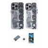 MARSİLYAN™- iPhone 12 Pro Max Kılıf Nova Doku Koleksiyonu - Siyah 34D Izgaralı Cam + Shine Kamera Lens Koruma Cam - SH