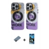 MARSİLYAN™- iPhone 12 Pro Max Kılıf Nova Doku Koleksiyonu - Siyah 34D Izgaralı Cam + Shine Kamera Lens Koruma Cam - SH