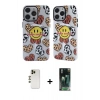 MARSİLYAN™- iPhone 12 Pro Max Kılıf Nova Doku Koleksiyonu - Siyah 360 Mat Full Body Arka Koruyucu + Gold Shine Kamera Lens