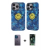 MARSİLYAN™- iPhone 12 Pro Max Kılıf Nova Doku Koleksiyonu - Siyah 360 Mat Full Body Arka Koruyucu + Neon Fosforlu Kamera Lens - MI