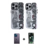 MARSİLYAN™- iPhone 12 Pro Max Kılıf Nova Doku Koleksiyonu - Siyah 360 Mat Full Body Arka Koruyucu + Neon Fosforlu Kamera Lens - MI