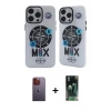 MARSİLYAN™- iPhone 12 Pro Max Kılıf Nova Doku Koleksiyonu - Siyah 360 Mat Full Body Arka Koruyucu + Neon Fosforlu Kamera Lens - TU