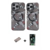 MARSİLYAN™- iPhone 12 Pro Max Kılıf Nova Doku Koleksiyonu - Siyah 360 Mat Full Body Arka Koruyucu + Shine Kamera Lens Koruma Cam - SABE