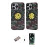 MARSİLYAN™- iPhone 12 Pro Max Kılıf Nova Doku Koleksiyonu - Siyah 360 Mat Full Body Arka Koruyucu + Shine Kamera Lens Koruma Cam - SABE