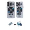 MARSİLYAN™- iPhone 12 Pro Max Kılıf Nova Doku Koleksiyonu - Siyah 3D Antistatik Cam Ekran Koruyucu + Shine Kamera Lens Koruma Cam - GI