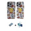 MARSİLYAN™- iPhone 12 Pro Max Kılıf Nova Doku Koleksiyonu - Siyah 3D Antistatik Cam Ekran Koruyucu + Shine Kamera Lens Koruma Cam - GI