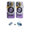MARSİLYAN™- iPhone 12 Pro Max Kılıf Nova Doku Koleksiyonu - Siyah 3D Antistatik Cam Ekran Koruyucu + Shine Kamera Lens Koruma Cam - GI