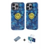 MARSİLYAN™- iPhone 12 Pro Max Kılıf Nova Doku Koleksiyonu - Siyah 3D Antistatik Cam Ekran Koruyucu + Gümüş Shine Kamera Lens Koruma Cam
