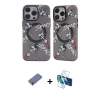 MARSİLYAN™- iPhone 12 Pro Max Kılıf Nova Doku Koleksiyonu - Siyah 3D Antistatik Cam Ekran Koruyucu + Metal Kamera Lens Koruma Cam - GD