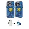 MARSİLYAN™- iPhone 12 Pro Max Kılıf Nova Doku Koleksiyonu - Siyah 3D Antistatik Cam Ekran Koruyucu + Shine Kamera Lens - GD