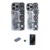 MARSİLYAN™- iPhone 12 Pro Max Kılıf Nova Doku Koleksiyonu - Siyah 3D Antistatik Hayalet Cam Ekran Koruyucu + Renkli Kamera Lens Koruma Cam - MI