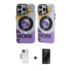 MARSİLYAN™- iPhone 12 Pro Max Kılıf Nova Doku Koleksiyonu - Siyah 3D Antistatik Hayalet Cam Ekran Koruyucu + Shine Kamera Lens - GD