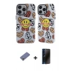 MARSİLYAN™- iPhone 12 Pro Max Kılıf Nova Doku Koleksiyonu - Siyah 3D Antistatik Hayalet Cam Ekran Koruyucu + Metal Kamera Lens Koruma Cam - GD