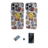 MARSİLYAN™- iPhone 12 Pro Max Kılıf Nova Doku Koleksiyonu - Siyah 3D Antistatik Hayalet Cam Ekran Koruyucu + Metal Kamera Lens Koruma Cam - KI