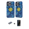MARSİLYAN™- iPhone 12 Pro Max Kılıf Nova Doku Koleksiyonu - Siyah 3D Antistatik Hayalet Cam Ekran Koruyucu + Renkli Kamera Lens Koruma Cam - SI