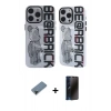 MARSİLYAN™- iPhone 12 Pro Max Kılıf Nova Doku Koleksiyonu - Siyah 3D Antistatik Hayalet Cam Ekran Koruyucu + Shine Kamera Lens Koruma Cam - SH