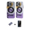 MARSİLYAN™- iPhone 12 Pro Max Kılıf Nova Doku Koleksiyonu - Siyah 3D Antistatik Hayalet Cam Ekran Koruyucu + Metal Kamera Lens Koruma Cam - GD