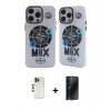 MARSİLYAN™- iPhone 12 Pro Max Kılıf Nova Doku Koleksiyonu - Siyah 3D Antistatik Hayalet Cam Ekran Koruyucu + Shine Kamera Lens - GD