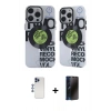 MARSİLYAN™- iPhone 12 Pro Max Kılıf Nova Doku Koleksiyonu - Siyah 3D Antistatik Hayalet Cam Ekran Koruyucu + Shine Kamera Lens - LT