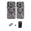 MARSİLYAN™- iPhone 12 Pro Max Kılıf Nova Doku Koleksiyonu - Siyah 3D Antistatik Hayalet Cam Ekran Koruyucu + Shine Kamera Lens Koruma Cam - GS
