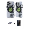 MARSİLYAN™- iPhone 12 Pro Max Kılıf Nova Doku Koleksiyonu - Siyah 3D Antistatik Hayalet Cam Ekran Koruyucu + Renkli Kamera Lens Koruma Cam - PE