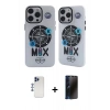 MARSİLYAN™- iPhone 12 Pro Max Kılıf Nova Doku Koleksiyonu - Siyah 3D Antistatik Hayalet Cam Ekran Koruyucu + Shine Kamera Lens - LT