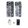 MARSİLYAN™- iPhone 12 Pro Max Kılıf Nova Doku Koleksiyonu - Siyah 3D Antistatik Hayalet Cam Ekran Koruyucu + Shine Kamera Lens - GD