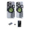 MARSİLYAN™- iPhone 12 Pro Max Kılıf Nova Doku Koleksiyonu - Siyah 3D Antistatik Hayalet Cam Ekran Koruyucu + Renkli Kamera Lens Koruma Cam - MI