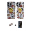 MARSİLYAN™- iPhone 12 Pro Max Kılıf Nova Doku Koleksiyonu - Siyah 3D Antistatik Hayalet Cam Ekran Koruyucu + Shine Kamera Lens Koruma Cam - SABE