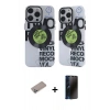 MARSİLYAN™- iPhone 12 Pro Max Kılıf Nova Doku Koleksiyonu - Siyah 3D Antistatik Hayalet Cam Ekran Koruyucu + Shine Kamera Lens Koruma Cam - SABE