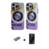 MARSİLYAN™- iPhone 12 Pro Max Kılıf Nova Doku Koleksiyonu - Siyah 3D Antistatik Hayalet Cam Ekran Koruyucu + Renkli Kamera Lens Koruma Cam - SI