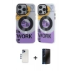 MARSİLYAN™- iPhone 12 Pro Max Kılıf Nova Doku Koleksiyonu - Siyah 3D Antistatik Hayalet Cam Ekran Koruyucu + Shine Kamera Lens - LT