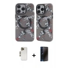 MARSİLYAN™- iPhone 12 Pro Max Kılıf Nova Doku Koleksiyonu - Siyah 3D Antistatik Hayalet Cam Ekran Koruyucu + Shine Kamera Lens - GD