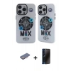 MARSİLYAN™- iPhone 12 Pro Max Kılıf Nova Doku Koleksiyonu - Siyah 3D Antistatik Hayalet Cam Ekran Koruyucu + Renkli Kamera Lens Koruma Cam - PE