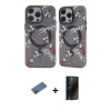 MARSİLYAN™- iPhone 12 Pro Max Kılıf Nova Doku Koleksiyonu - Siyah 3D Antistatik Hayalet Cam Ekran Koruyucu + Shine Kamera Lens Koruma Cam - GD