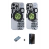 MARSİLYAN™- iPhone 12 Pro Max Kılıf Nova Doku Koleksiyonu - Siyah 3D Antistatik Hayalet Cam Ekran Koruyucu + Shine Kamera Lens Koruma Cam - GI