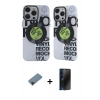 MARSİLYAN™- iPhone 12 Pro Max Kılıf Nova Doku Koleksiyonu - Siyah 3D Antistatik Hayalet Cam Ekran Koruyucu + Shine Kamera Lens Koruma Cam - SH