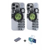 MARSİLYAN™- iPhone 12 Pro Max Kılıf Nova Doku Koleksiyonu - Siyah 3D Antistatik Seramik Nano Ekran Koruyucu + Renkli Kamera Lens Koruma Cam - MI