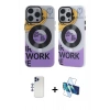 MARSİLYAN™- iPhone 12 Pro Max Kılıf Nova Doku Koleksiyonu - Siyah 3D Antistatik Seramik Nano Ekran Koruyucu + Shine Kamera Lens - LT