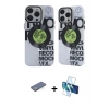 MARSİLYAN™- iPhone 12 Pro Max Kılıf Nova Doku Koleksiyonu - Siyah 3D Antistatik Seramik Nano Ekran Koruyucu + Renkli Kamera Lens Koruma Cam - YL