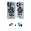 MARSİLYAN™- iPhone 12 Pro Max Kılıf Nova Doku Koleksiyonu - Siyah 3D Antistatik Seramik Nano Ekran Koruyucu + Metal Kamera Lens Koruma Cam - GD