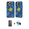 MARSİLYAN™- iPhone 12 Pro Max Kılıf Nova Doku Koleksiyonu - Siyah 3D Antistatik Seramik Nano Ekran Koruyucu + Yeşil Neon Fosforlu Kamera Lens
