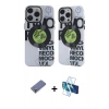 MARSİLYAN™- iPhone 12 Pro Max Kılıf Nova Doku Koleksiyonu - Siyah 3D Antistatik Seramik Nano Ekran Koruyucu + Metal Kamera Lens Koruma Cam - GD